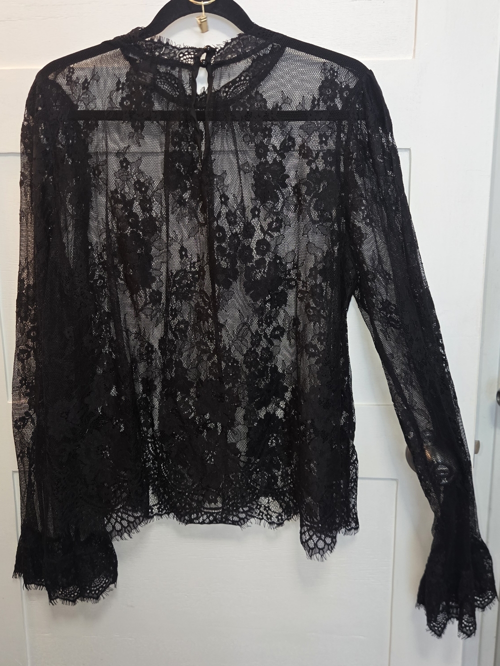 Forever 21 Black Lace Floral Sheer Blouse - Picture 8 of 11